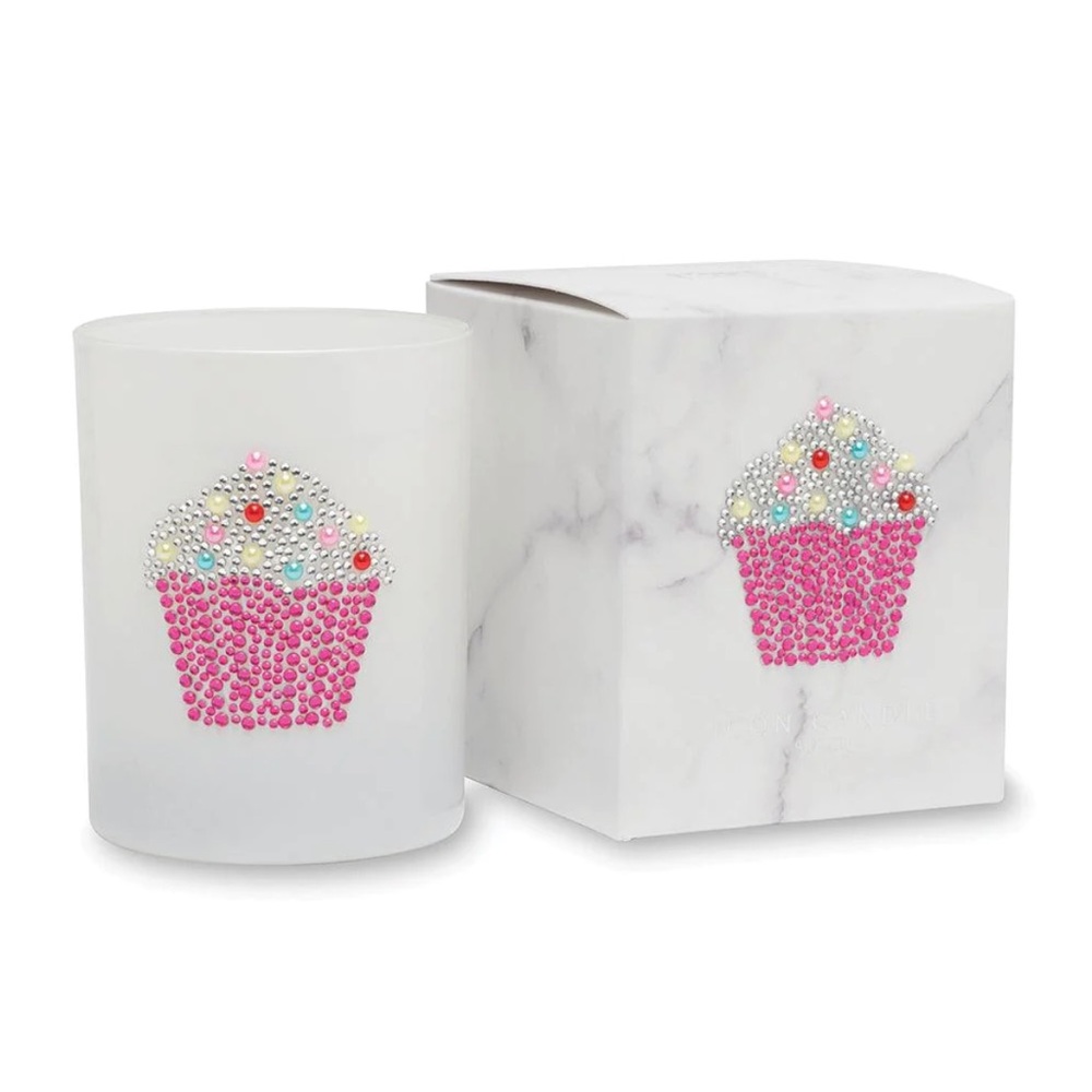 Primal Elements bedazzled cupcake candle
